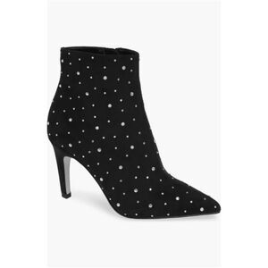Leith Macee Bootie 7 Nordstrom Black Heeled Rhinestone Embellished Stiletto Boot